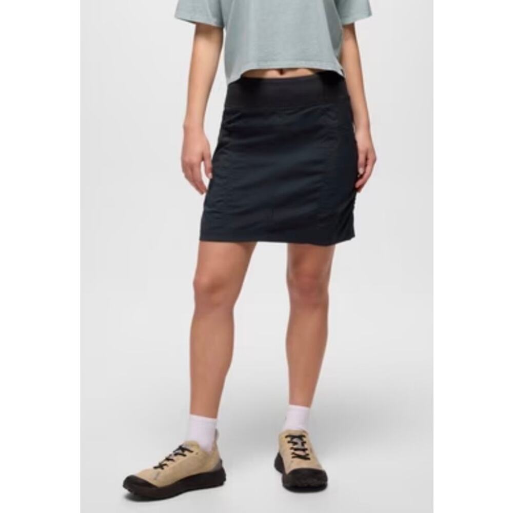 prAna Koen Skort Black XL UPF 50+ Pull On Athletic Hiking Travel Skirt